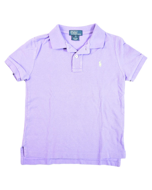 A Purple Short Sleeve Polos from Polo Ralph Lauren in size 5T for girl. (Front View)