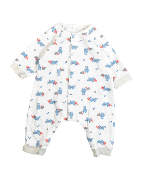 A White Jumpsuits from Petit Bateau in size 3-6M for boy. (Front View)