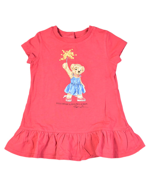 A Red Short Sleeve Dresses from Ralph Lauren in size 6-12M for girl. (Front View)