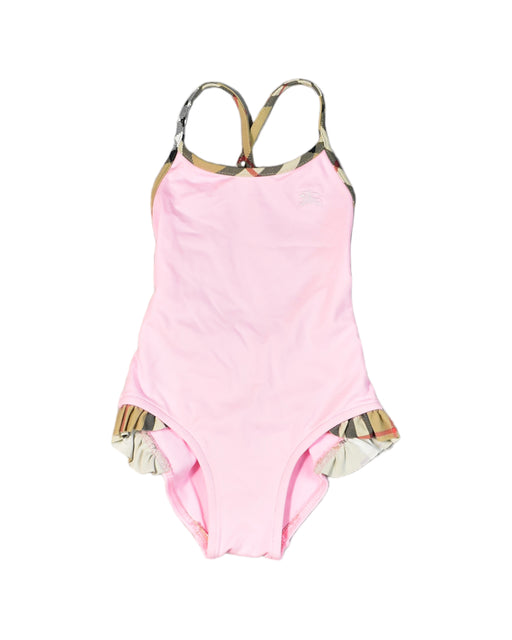 A Pink Swimsuits from Burberry in size 6-12M for girl. (Front View)