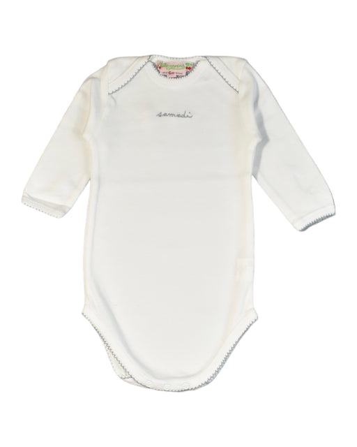 A White Bodysuits from Bonpoint in size 3-6M for girl. (Front View)