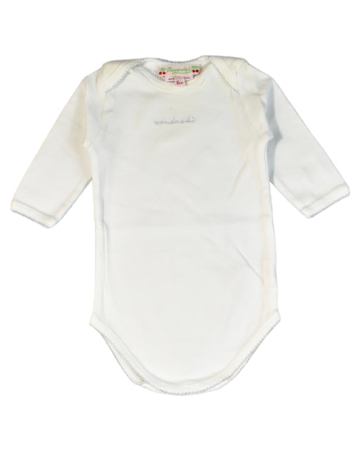 A White Bodysuits from Bonpoint in size 3-6M for girl. (Front View)