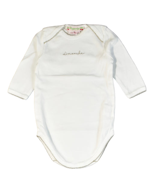 A White Bodysuits from Bonpoint in size 3-6M for girl. (Front View)