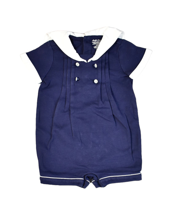 A Blue Rompers from Ralph Lauren in size 3-6M for girl. (Front View)