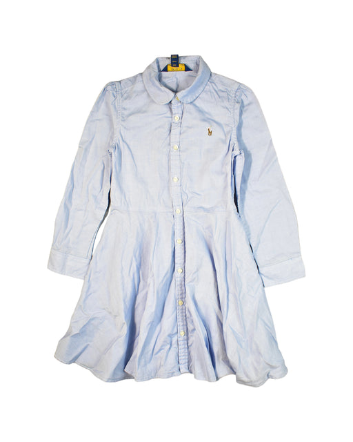 A Blue Long Sleeve Dresses from Polo Ralph Lauren in size 6T for girl. (Front View)