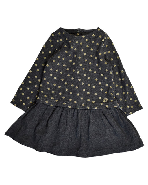 A Black Long Sleeve Dresses from Petit Bateau in size 18-24M for girl. (Front View)