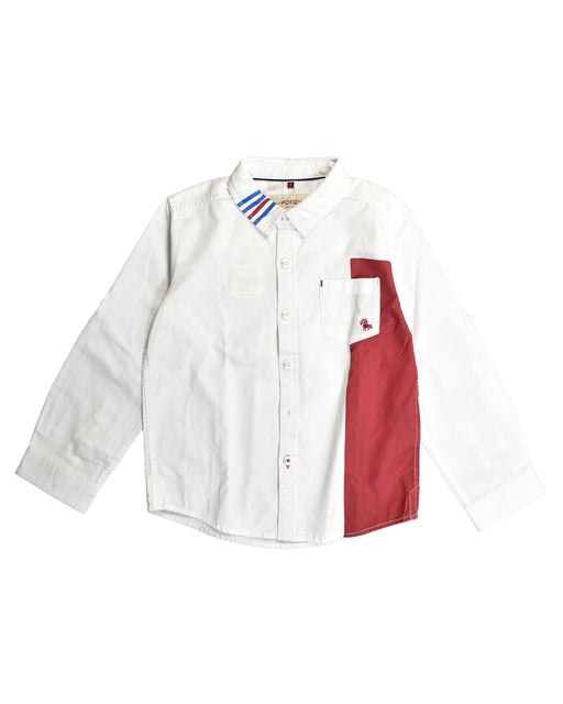 A White Shirts from PONEY in size 4T for boy. (Front View)