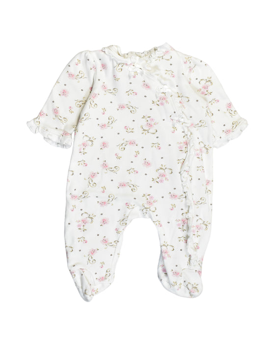 A White Jumpsuits from Little Me in size 0-3M for girl. (Front View)