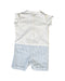 A White Rompers from Petit Bateau in size 3-6M for girl. (Back View)