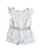 A White Rompers from Gingersnaps in size 6-12M for girl. (Front View)