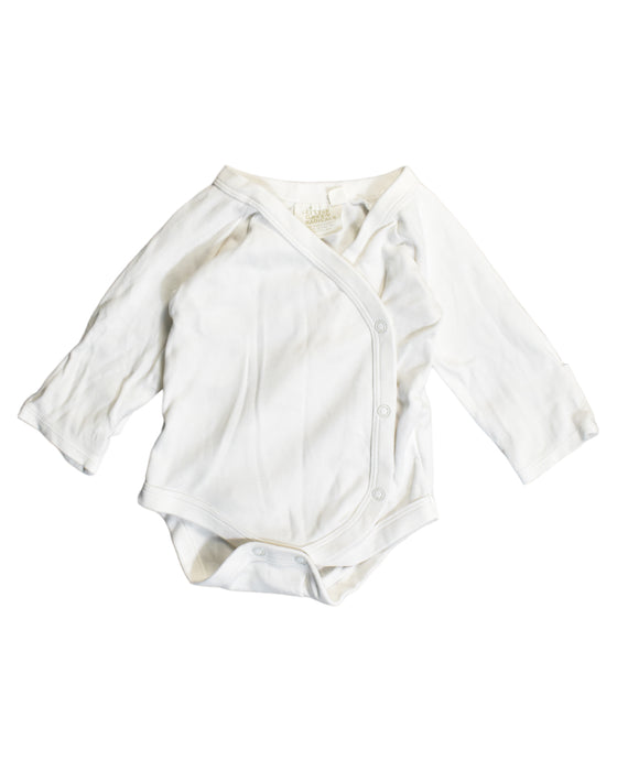 A White Bodysuits from Little Green Radicals in size 3-6M for boy. (Front View)