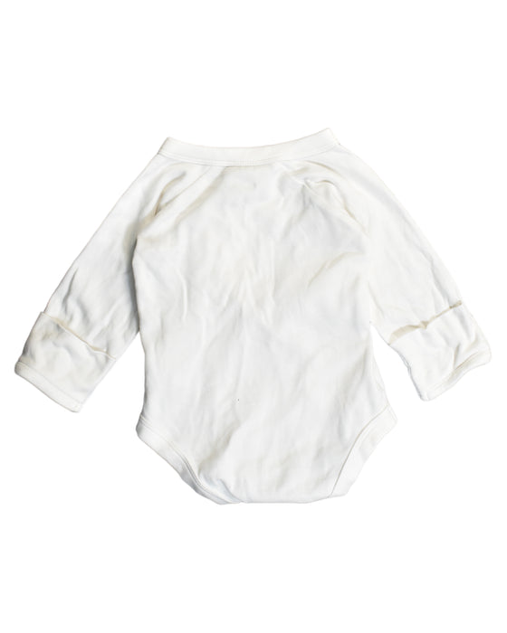 A White Bodysuits from Little Green Radicals in size 3-6M for boy. (Back View)