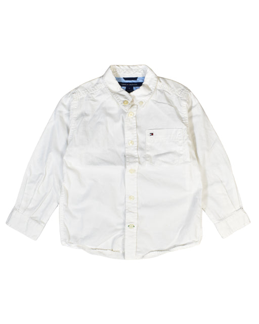 A White Shirts from Tommy Hilfiger in size 5T for boy. (Front View)