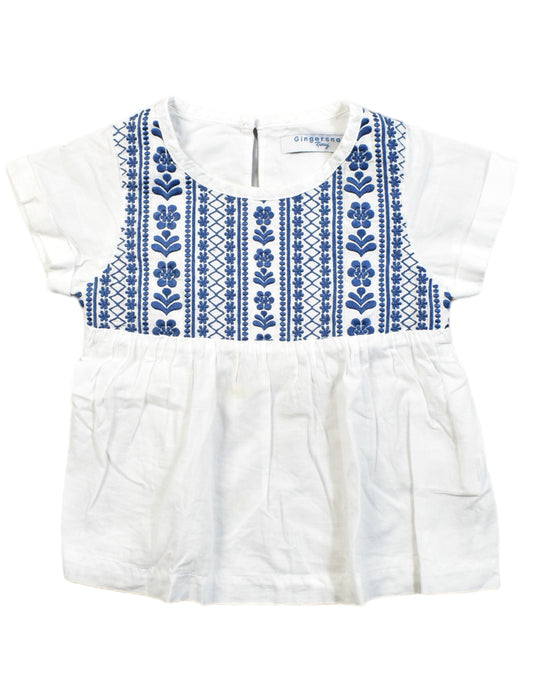 A White Short Sleeve Dresses from Gingersnaps in size 12-18M for girl. (Front View)