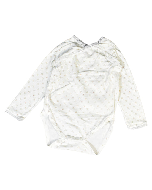 A White Bodysuits from Petit Bateau in size 6-12M for neutral. (Front View)