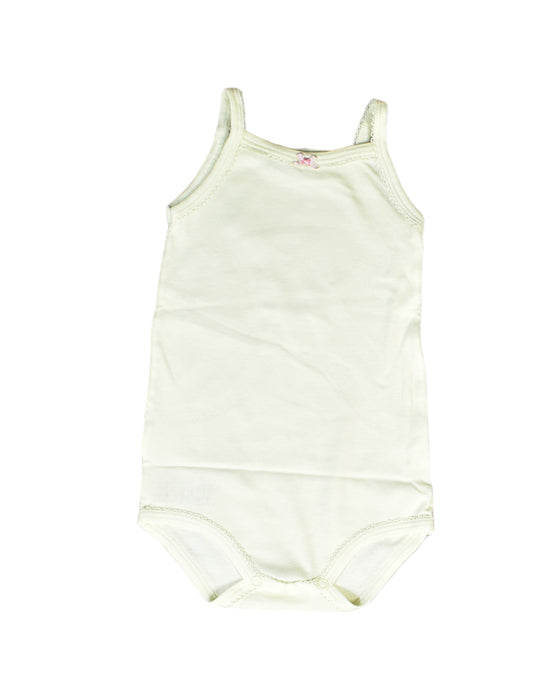 A Green Bodysuits from Petit Bateau in size 3-6M for girl. (Front View)