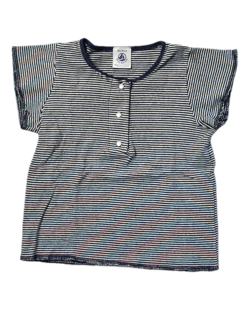 A Black Short Sleeve Tops from Petit Bateau in size 12-18M for girl. (Front View)