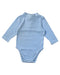 A Blue Bodysuits from Chateau de Sable in size 0-3M for boy. (Front View)