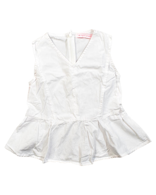 A White Sleeveless Dresses from Gingersnaps in size 6T for girl. (Front View)