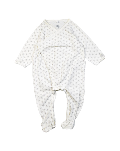 A White Onesies from Petit Bateau in size 6-12M for boy. (Front View)