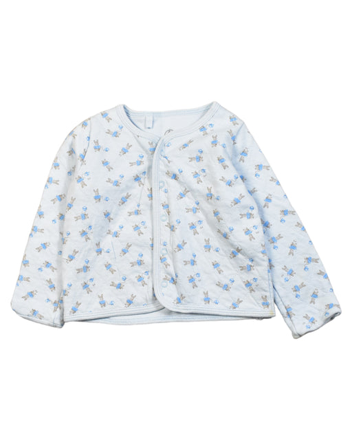 A Blue Cardigans from Petit Bateau in size 6-12M for girl. (Front View)