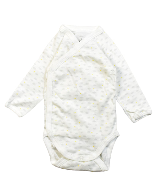 A White Bodysuits from Petit Bateau in size 0-3M for boy. (Front View)