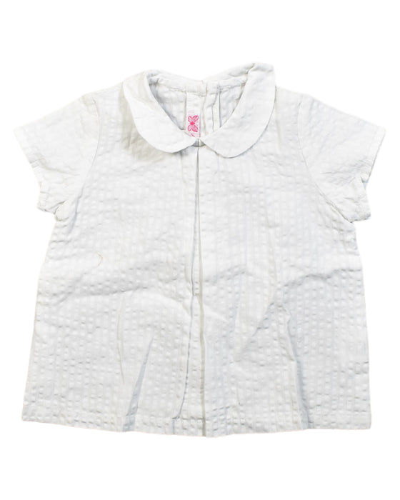 A White Short Sleeve Tops from Amaia in size 6-12M for girl. (Front View)