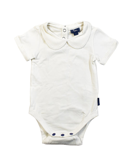 A White Bodysuits from Pappe in size 6-12M for girl. (Front View)