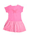 A Pink Short Sleeve Dresses from Chateau de Sable in size 6T for girl. (Back View)