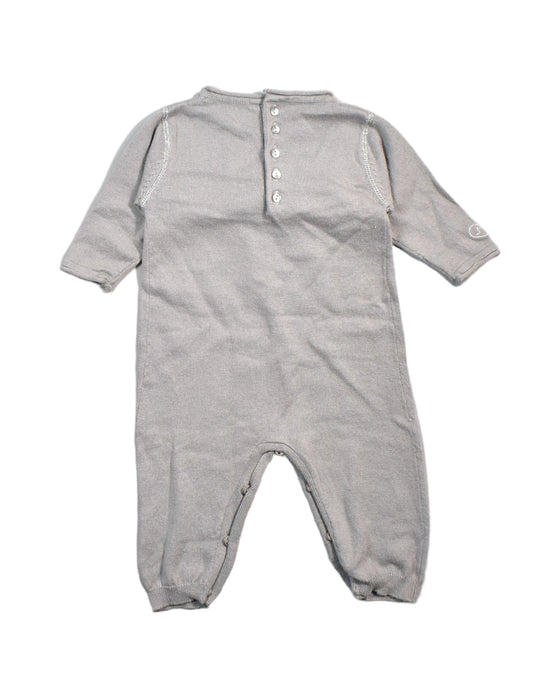 A Grey Rompers from Chateau de Sable in size 0-3M for girl. (Back View)