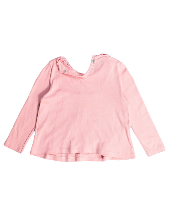 A Pink Long Sleeve Tops from Petit Bateau in size 12-18M for girl. (Back View)