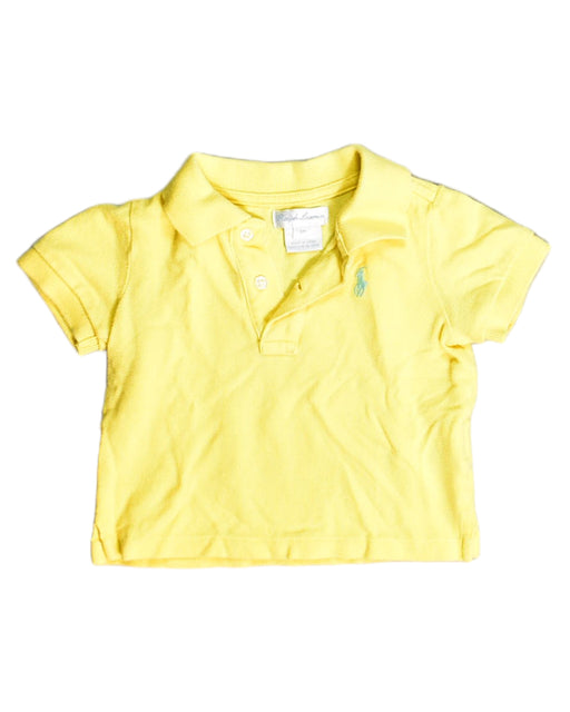 A Yellow Short Sleeve Polos from Ralph Lauren in size 3-6M for boy. (Front View)