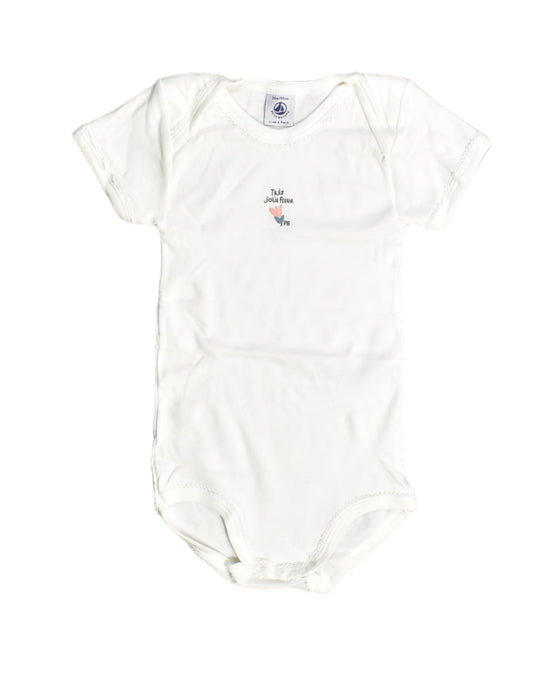 A White Bodysuits from Petit Bateau in size 3T for girl. (Front View)