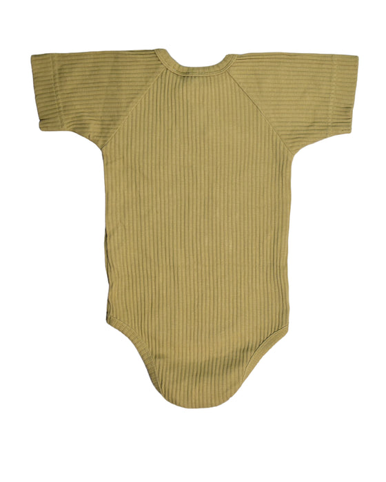 A Gold Short Sleeve Bodysuits from Jamie Kay in size 6-12M for girl. (Back View)