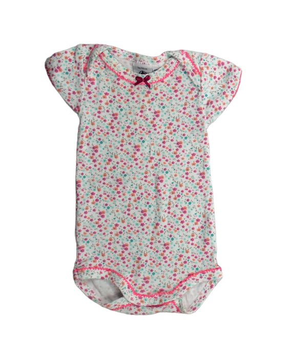 A White Bodysuits from Petit Bateau in size 0-3M for girl. (Front View)