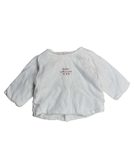 A White Long Sleeve Tops from Jacadi in size 3-6M for girl. (Front View)