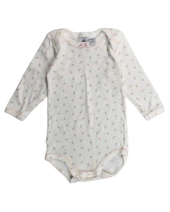 A White Bodysuits from Petit Bateau in size 3-6M for girl. (Front View)