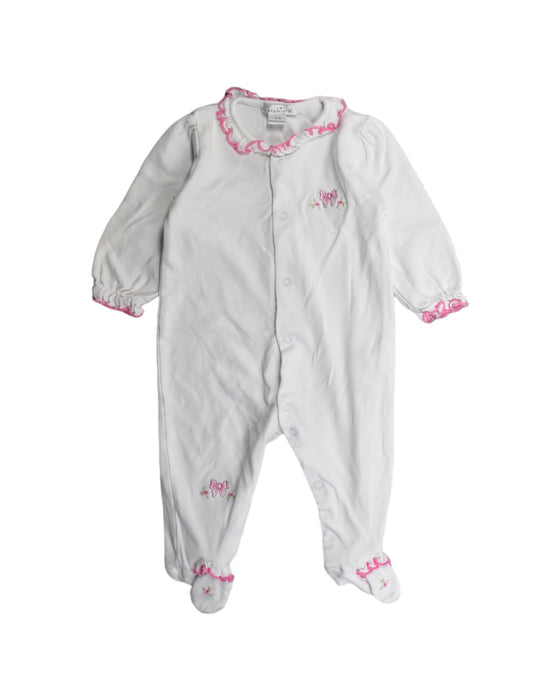 A White Onesies from Kissy Kissy in size 3-6M for girl. (Front View)