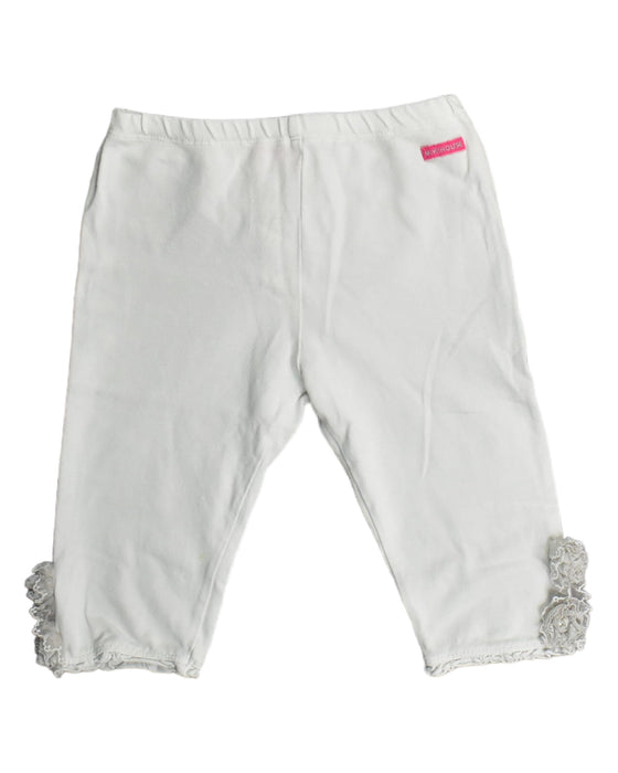 A White Leggings from Miki House in size 5T for girl. (Front View)