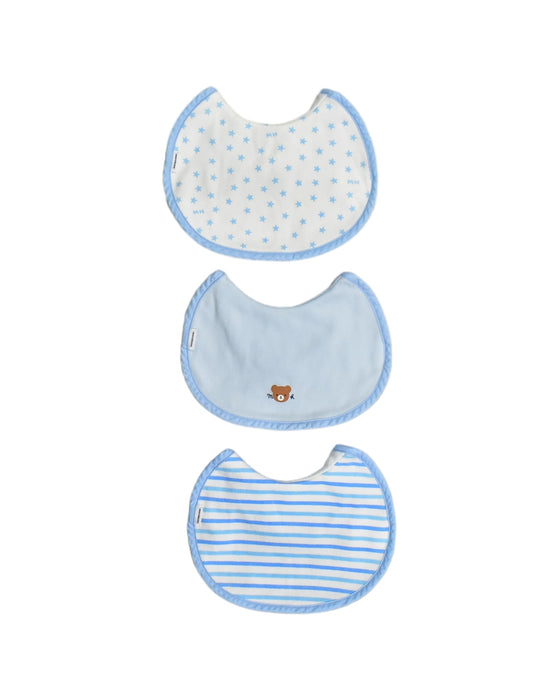 A Blue Bibs from Miki House in size O/S for boy. (Front View)