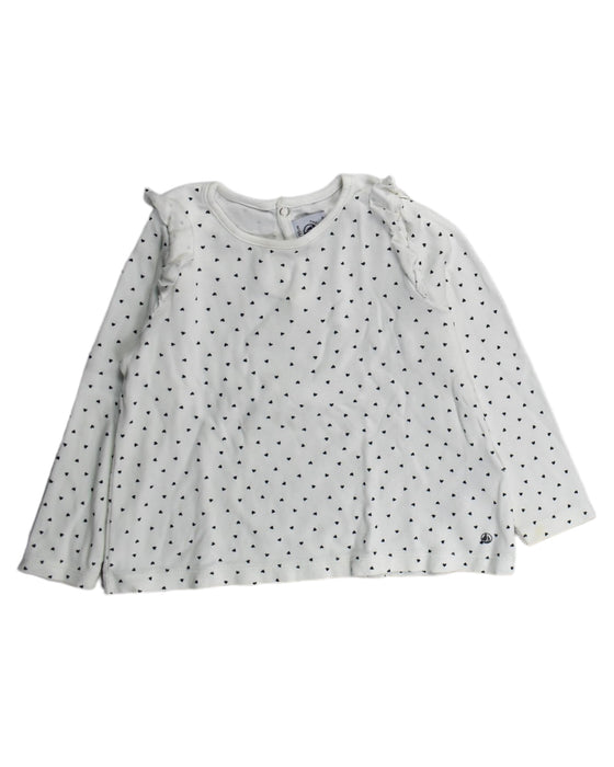 A White Long Sleeve Tops from Petit Bateau in size 3T for girl. (Front View)