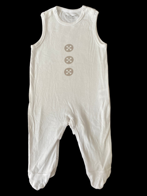 A White Sleeveless Jumpsuits from Le Petit Society in size 6-12M for neutral. (Front View)