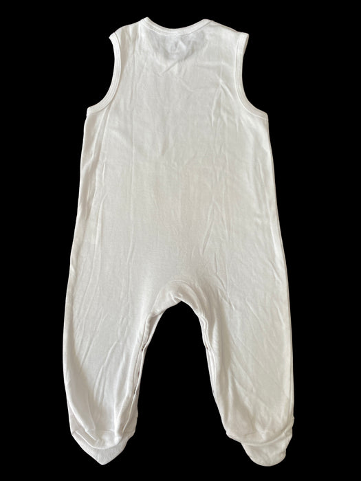 A White Sleeveless Jumpsuits from Le Petit Society in size 6-12M for neutral. (Back View)