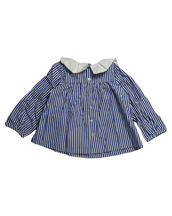 A Blue Long Sleeve Tops from Jacadi in size 12-18M for girl. (Back View)