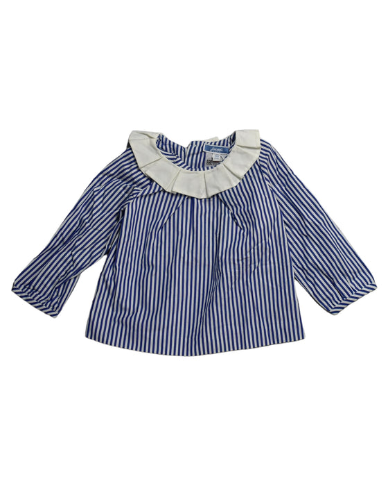 A Blue Long Sleeve Tops from Jacadi in size 12-18M for girl. (Front View)