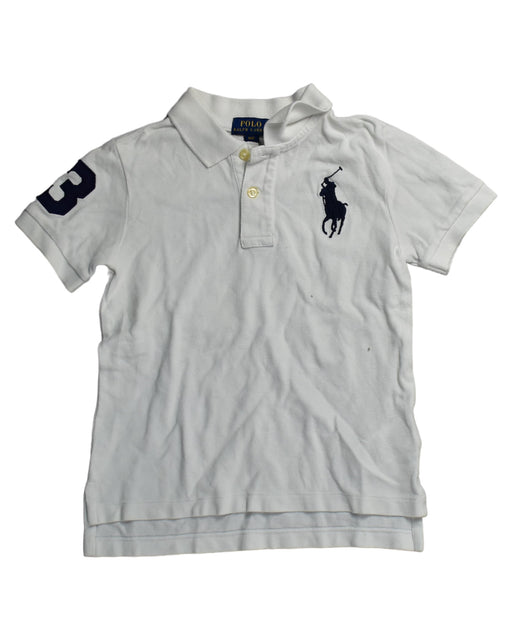 A White Short Sleeve Polos from Polo Ralph Lauren in size 4T for boy. (Front View)