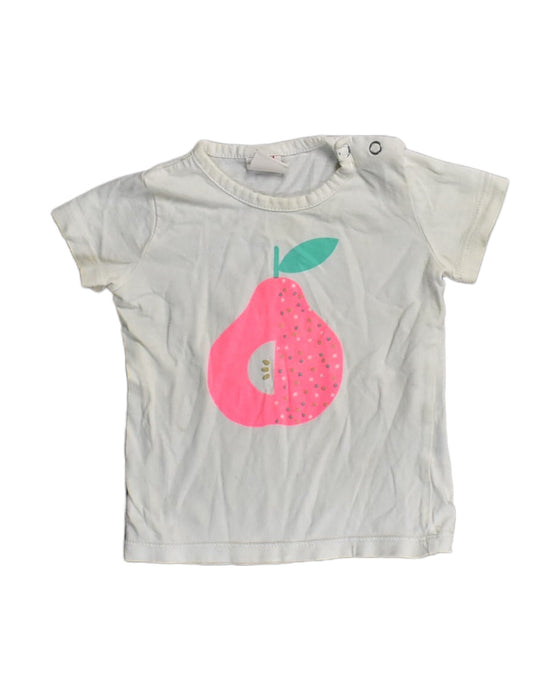 A White Short Sleeve Tops from Seed in size 6-12M for girl. (Front View)