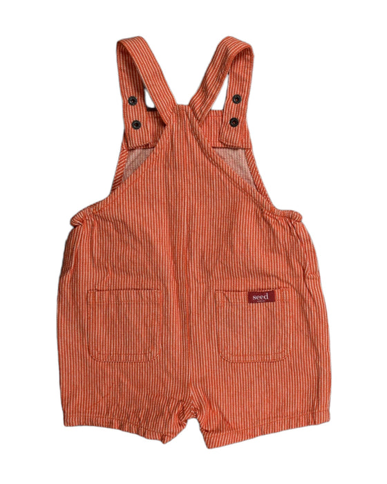 A Orange Overall Shorts from Seed in size 6-12M for neutral. (Back View)