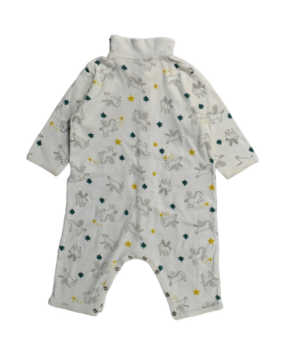 A White Rompers from Petit Bateau in size 3-6M for boy. (Back View)