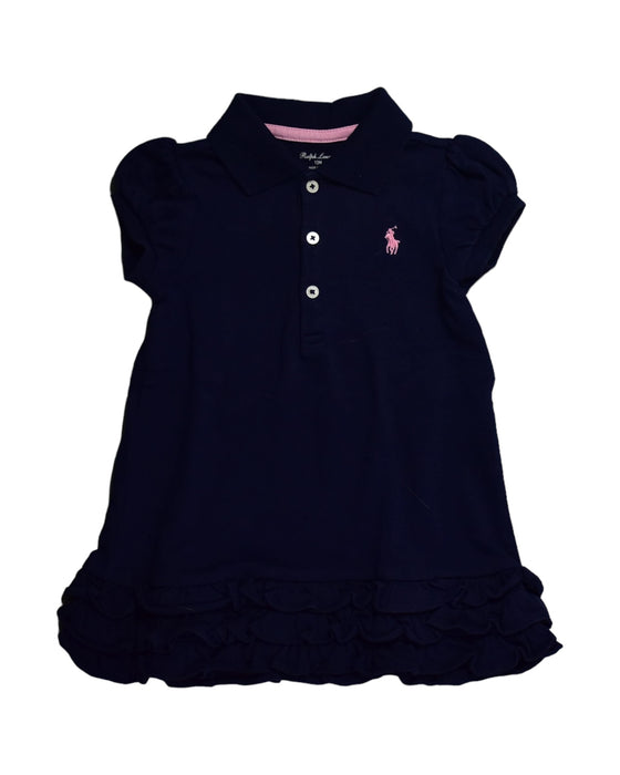 A Navy Short Sleeve Dresses from Ralph Lauren in size 12-18M for girl. (Front View)